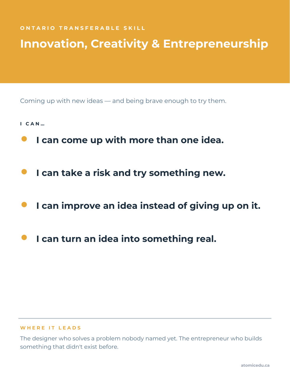 Preview of the Innovation, Creativity & Entrepreneurship poster
