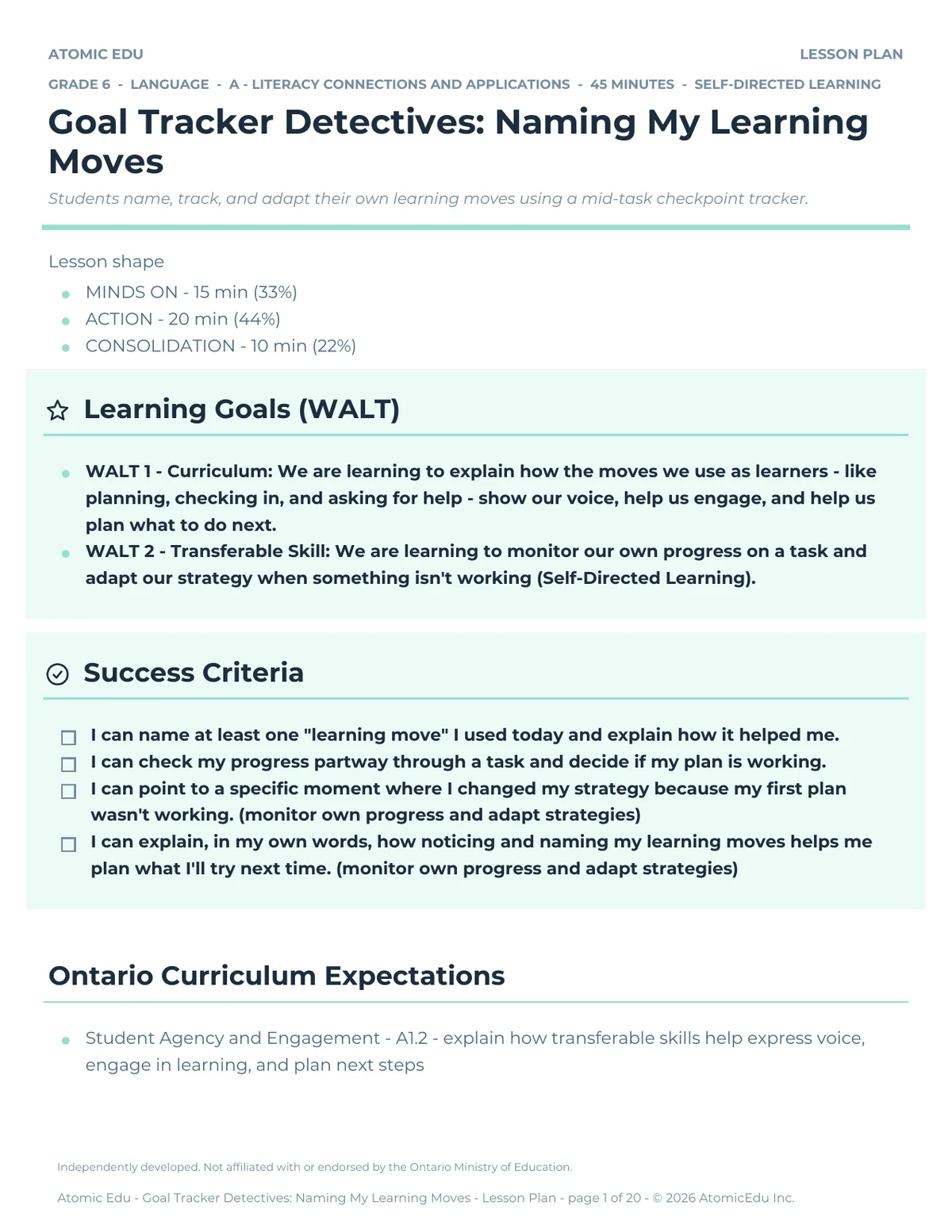 Complete Lesson Package — page 1