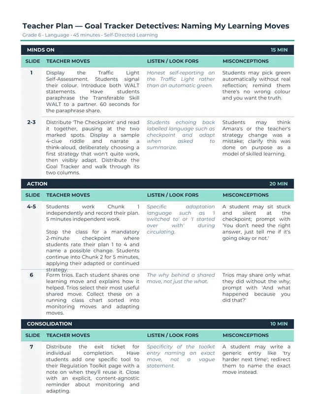 Teacher Plan